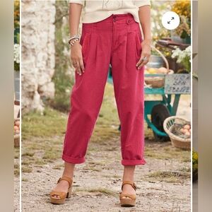 Sundance Claret Red Vie Re Reve Pants Fall Cottagecore Countryside Chic Cuffed